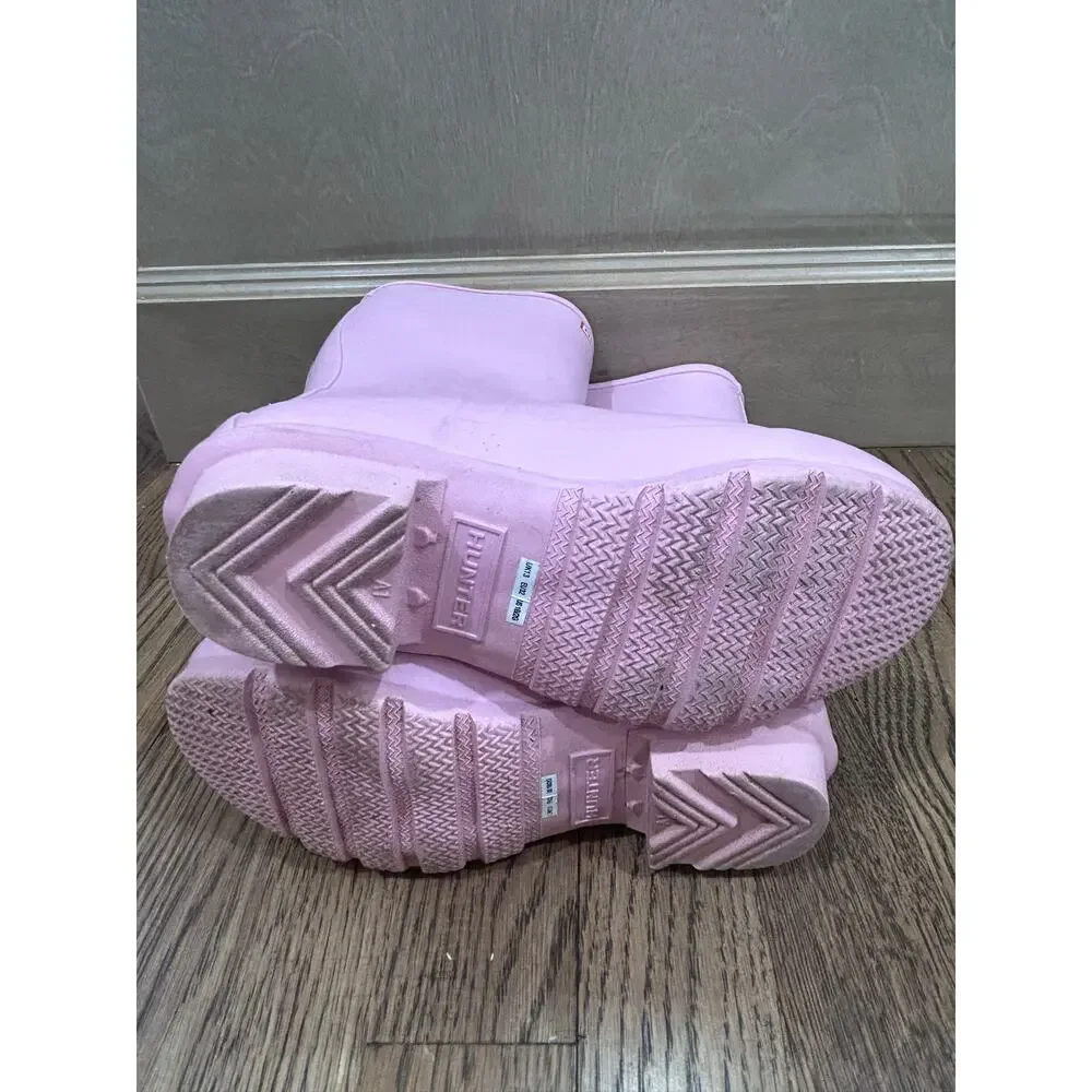 Hunter Pink Original Tall Rain Boots Girls Sz 2 Waterproof Wellies Barbie Preppy